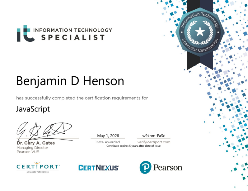 JavaScript certification 2026
